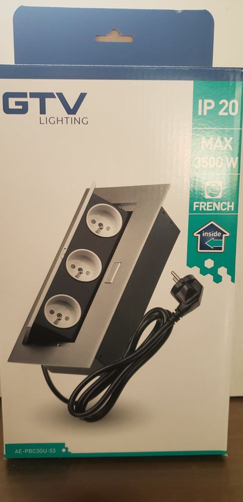 NEUF Bloc 3 prises &agrave; rabat pour plan de travail cuisine bure Bricolage