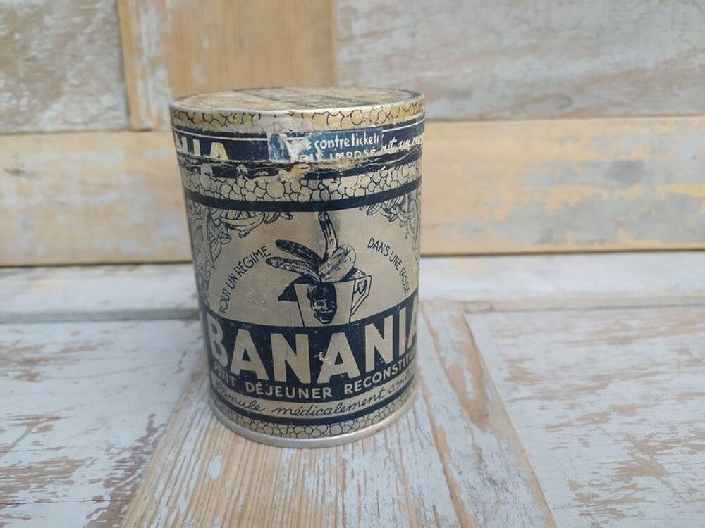 Ancienne Boite Publicitaire Banania T&ocirc;le Aluminium 
