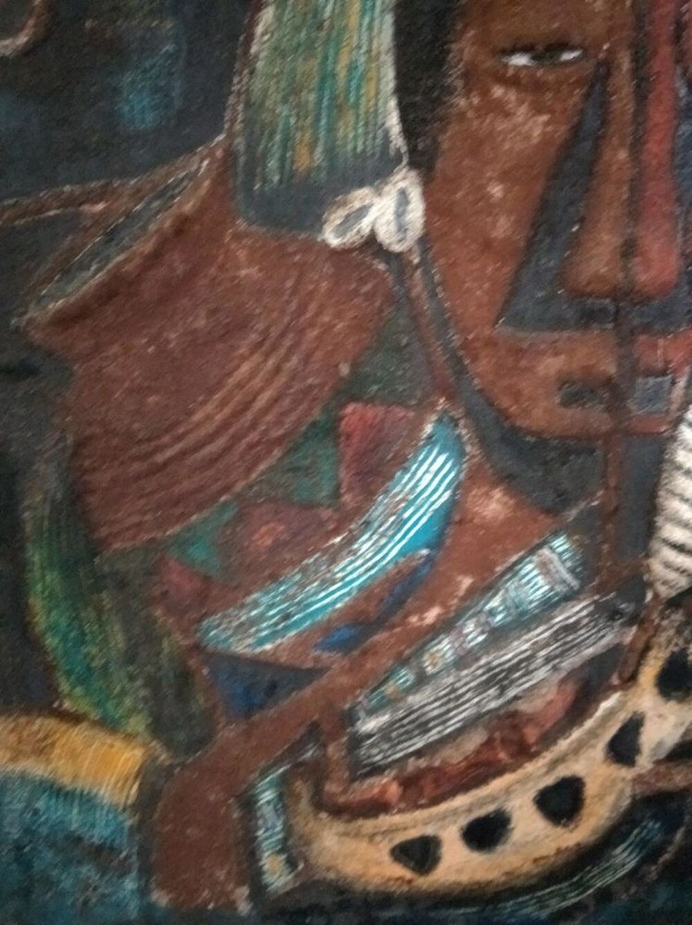 tableau africain sur toile pi&egrave;ce unique Décoration