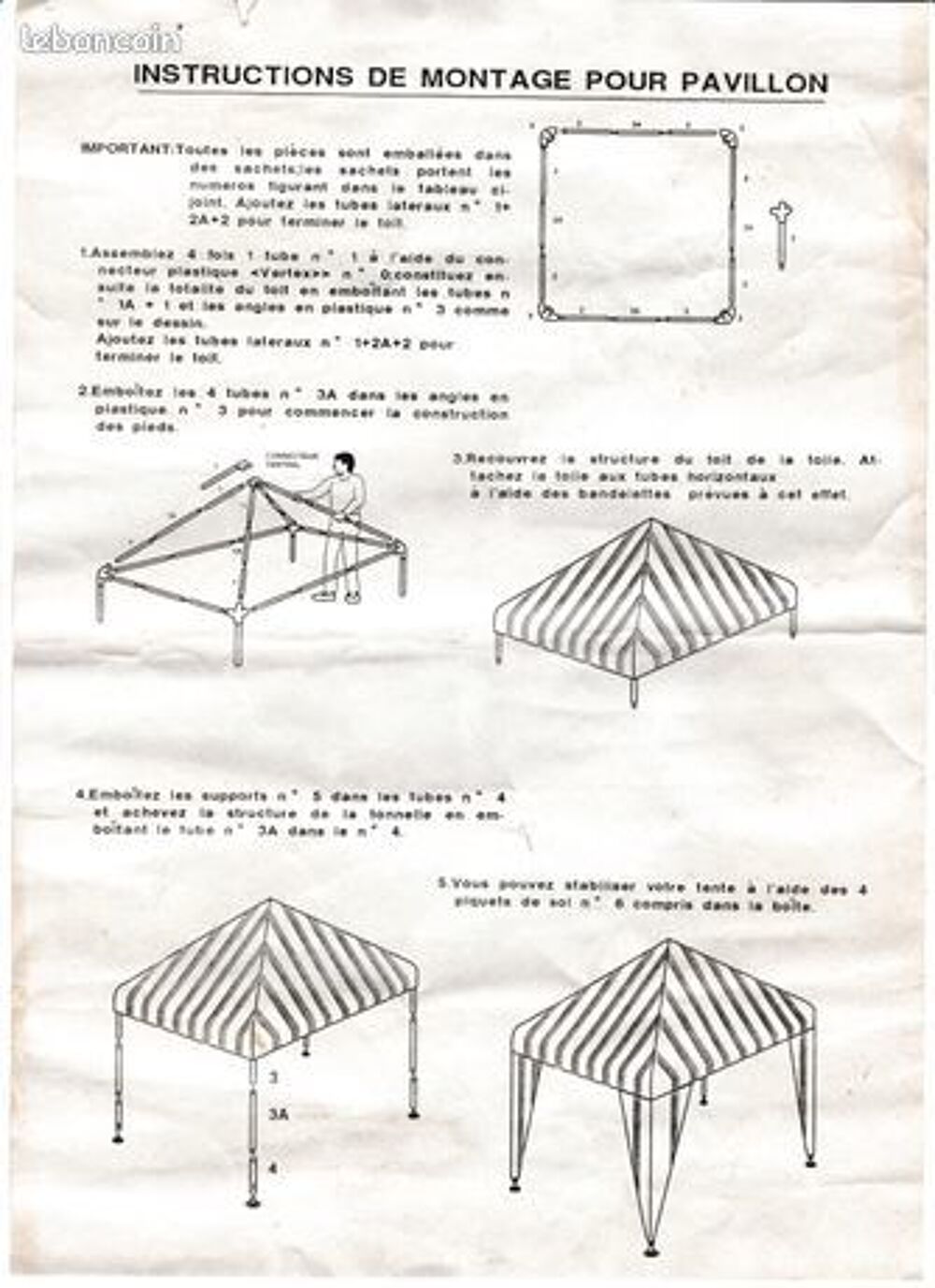 Tente de r&eacute;ception 3 m &times; 3 m Bricolage