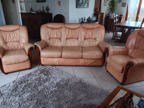 canapé cuir 3 places 
2 fauteuils 200 Saint-Pierre-le-Moûtier (58)
