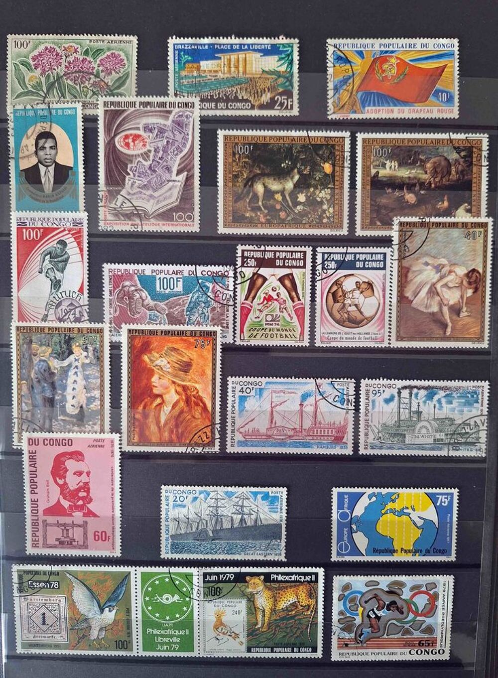 S&eacute;rie de timbres de collection du Congo 
