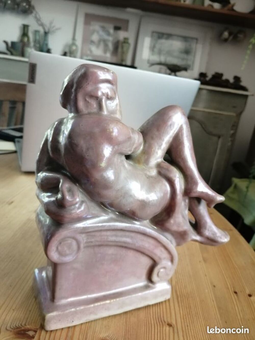 statue scupture statue violette faience porcelaine homme Décoration