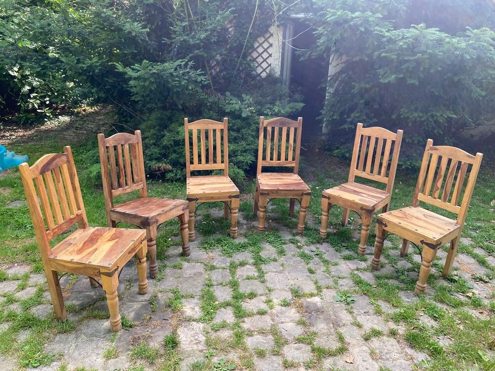 lot de 6 chaises en teck Meubles