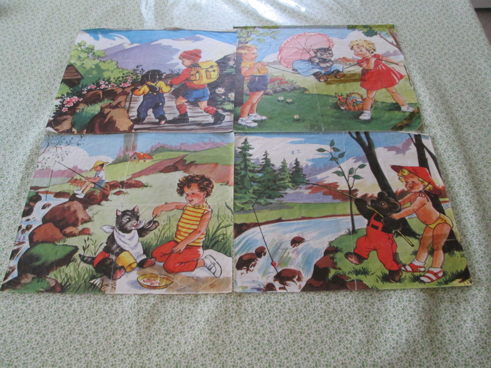 Jouet en bois ancien (ann&eacute;es 1960) puzzle Jeux / jouets