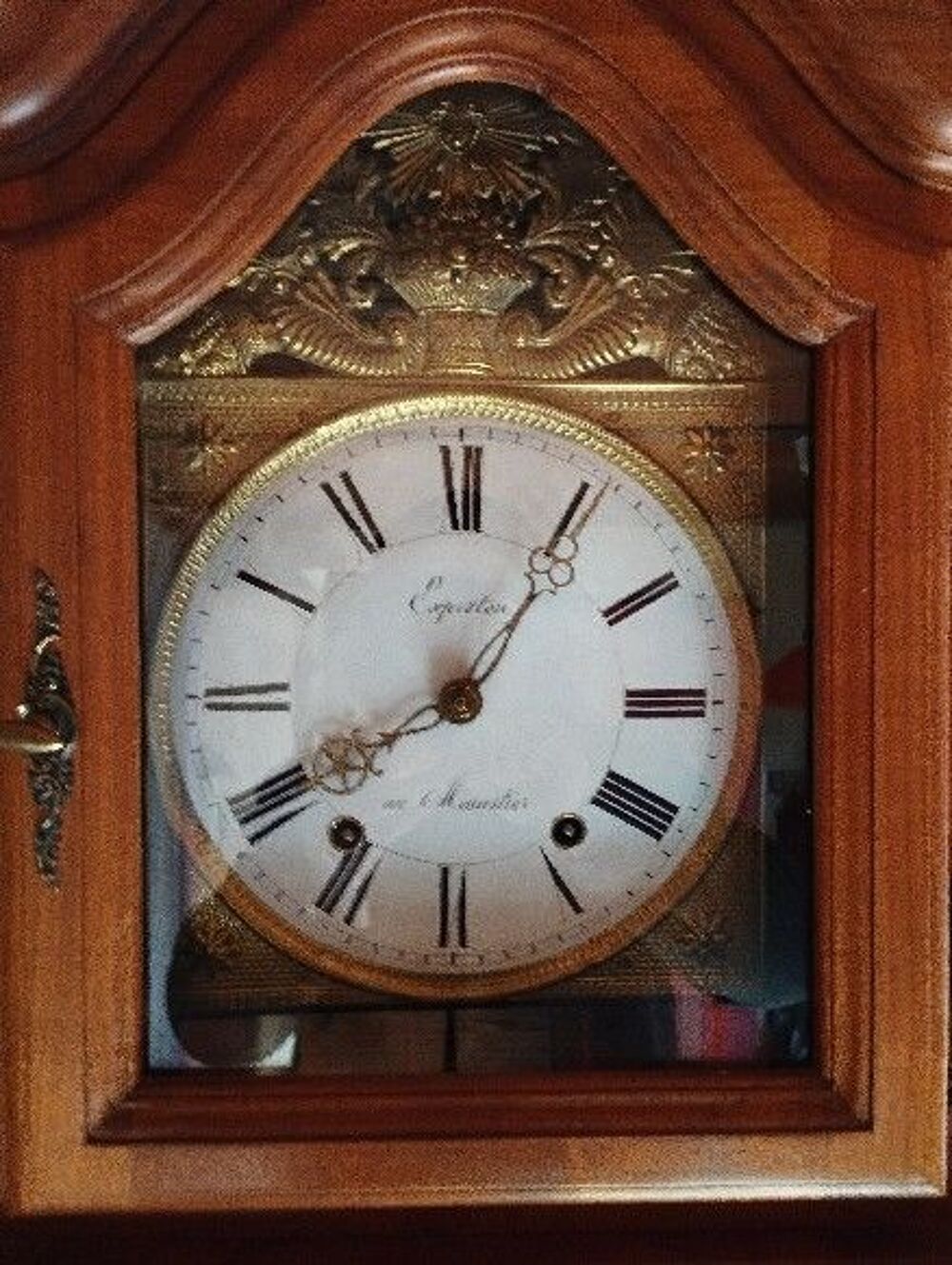 Horloge comtoise en bois avec balancier Décoration