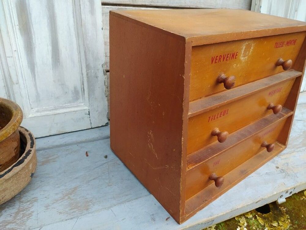 Petit Meuble de M&eacute;tier &agrave; Tiroirs Th&eacute; Tisane Vintage Meubles