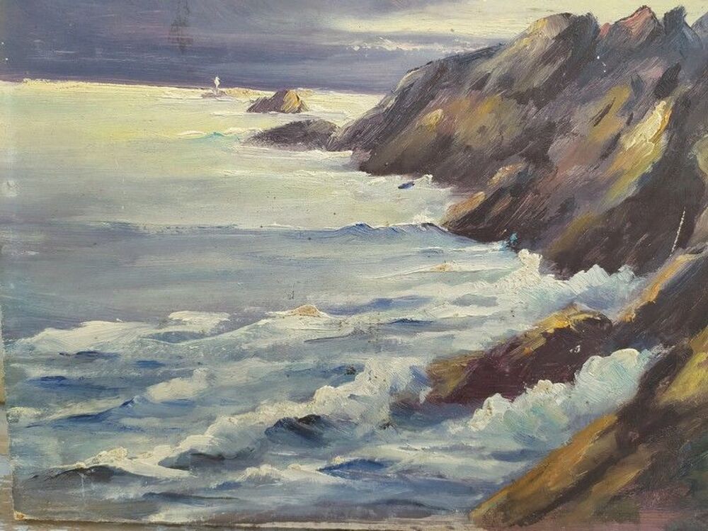 Tableau Paysage de Bretagne Marine Sign&eacute; R&eacute;my 