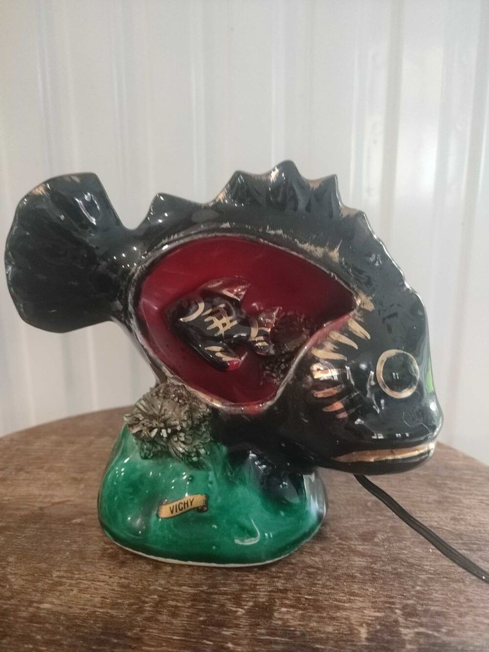 Lampe poisson c&eacute;ramique Vallauris 