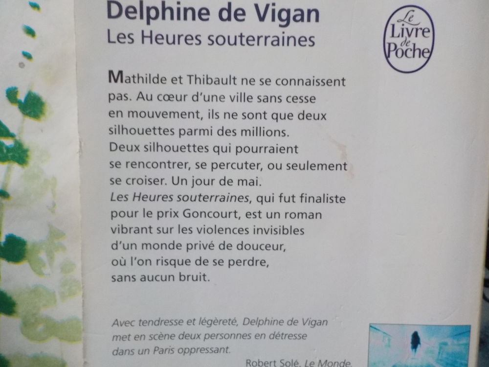 LES HEURES SOUTERRAINES de Delphine de VIGAN Livre de Poche Livres et BD