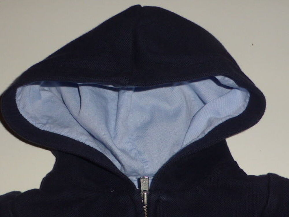 JACADI Gilet bleu marine zipp&eacute; &agrave; capuche 12 mois Vêtements enfants