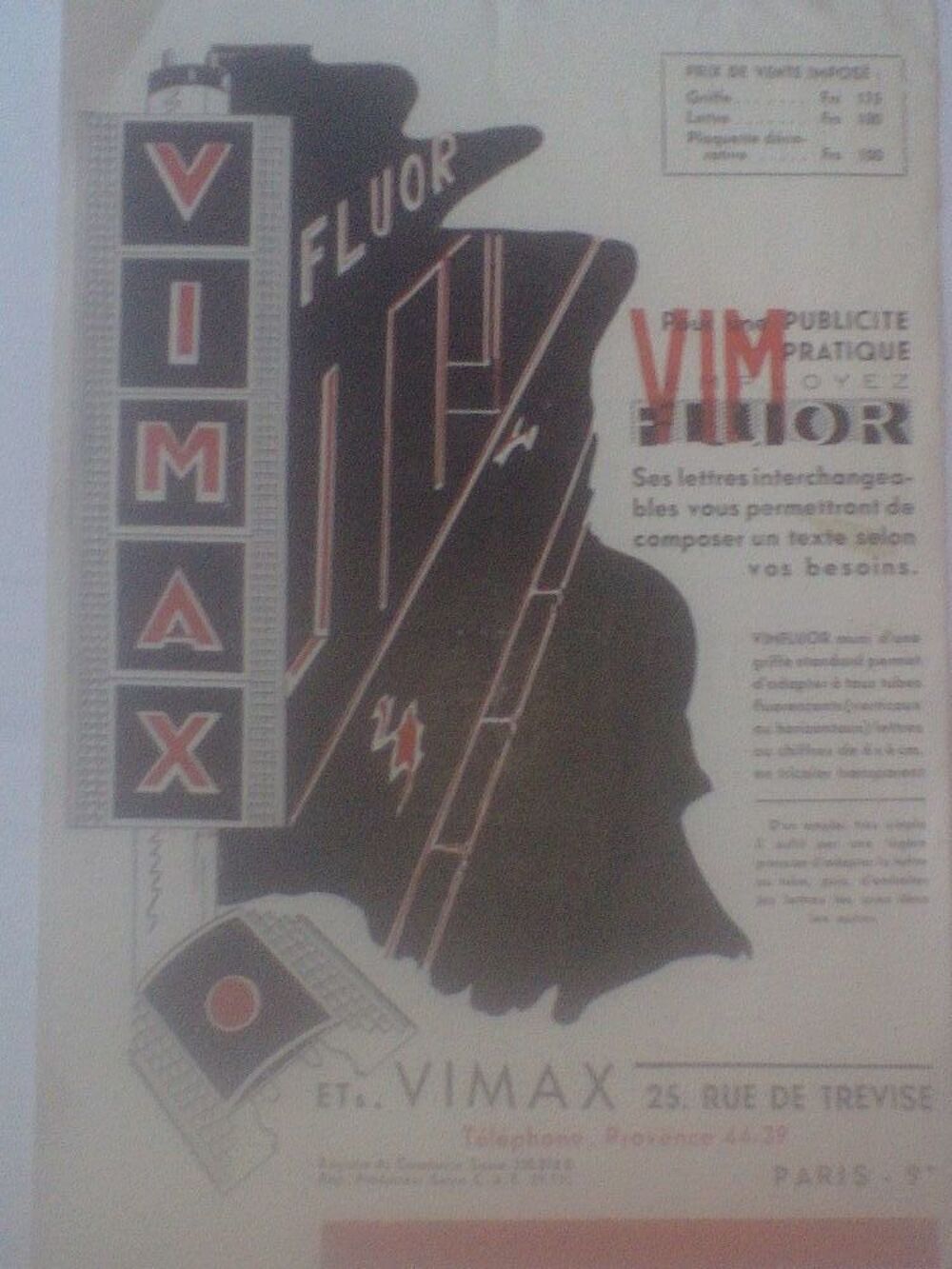 Ets VIMAX Paris Vim fluor La lampe tube Vimax &eacute;clair &amp; d&eacute;cor 