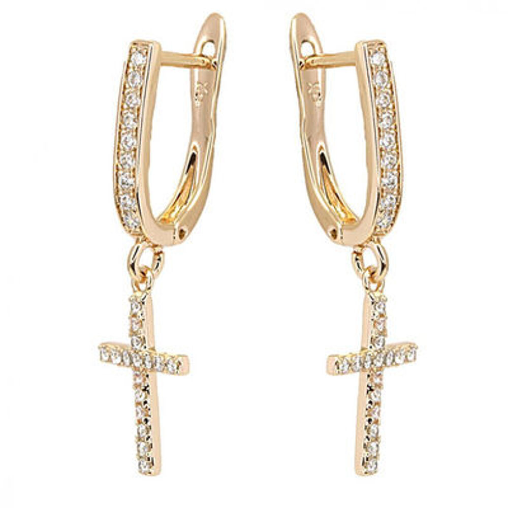 Boucles d'oreilles croix j&eacute;sus Bijoux et montres