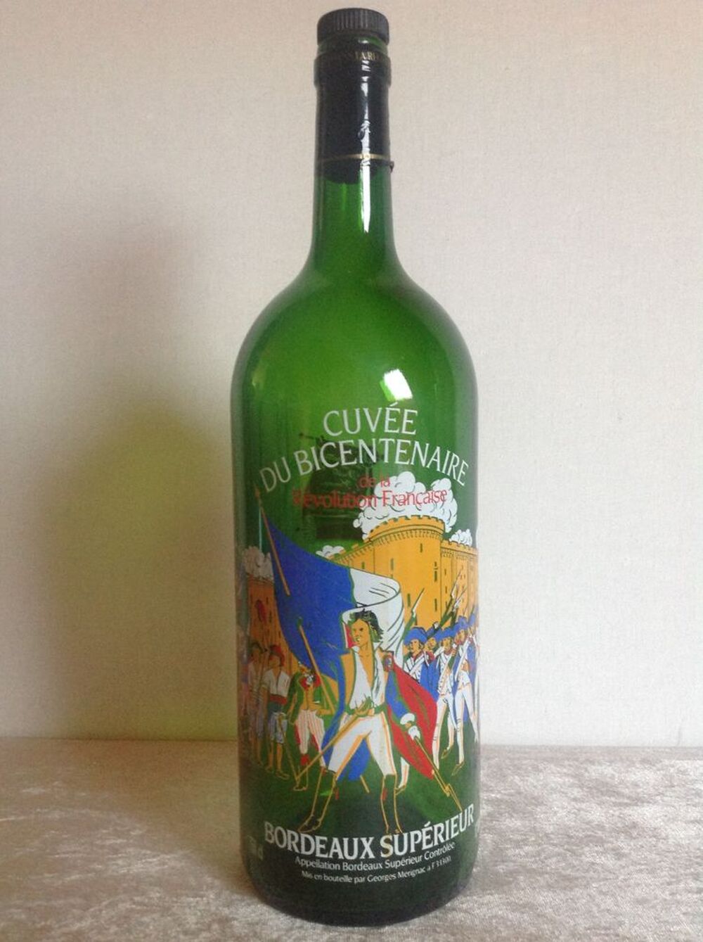 BOUTEILLE S&Eacute;RIGRAPHI&Eacute;E CUV&Eacute;E BICENTENAIRE VIDE Envoi Possibl Décoration