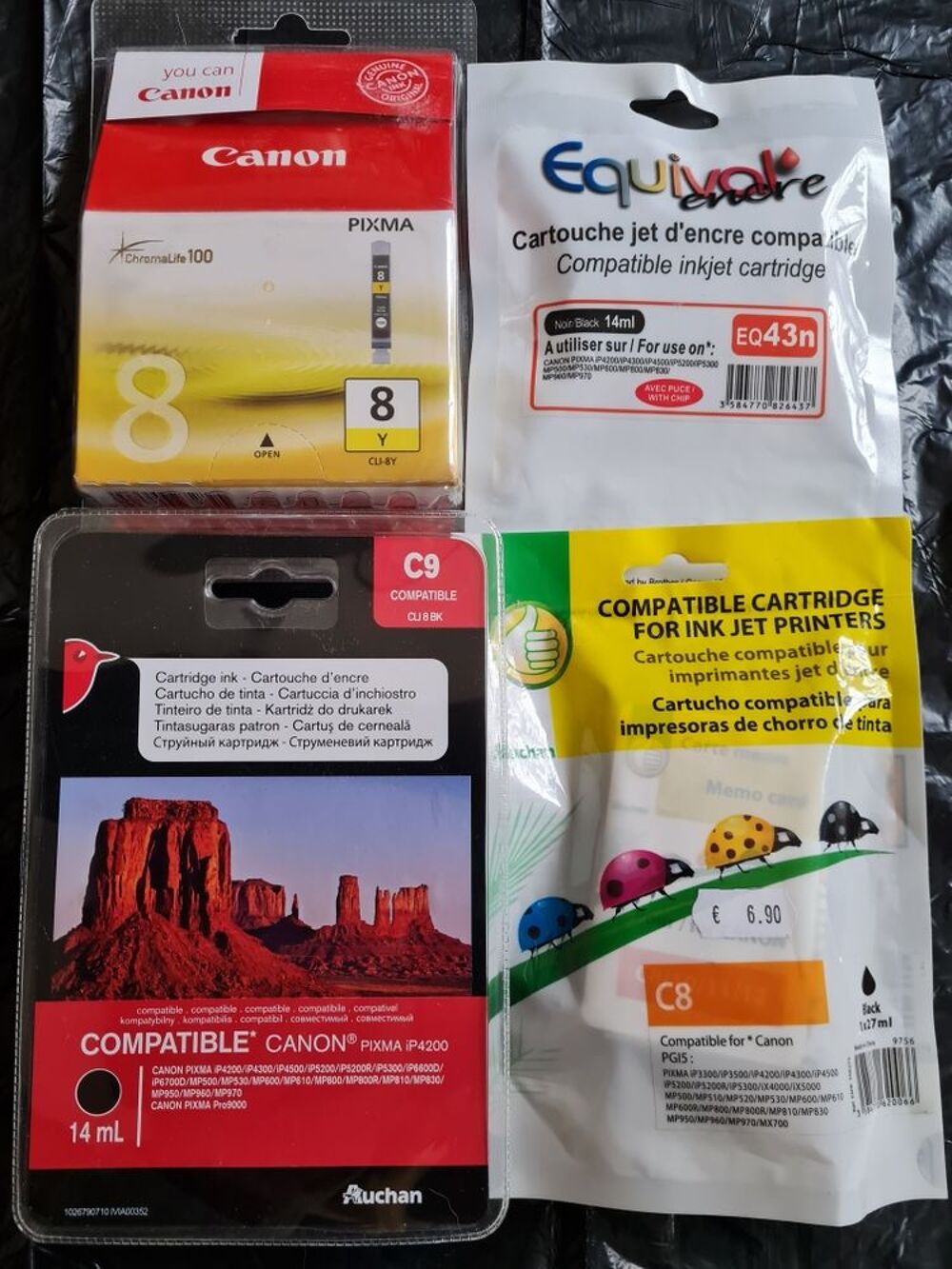 Lot 4 Cartouches CLI 8 pour Imprimante Canon Pixma Matériel informatique