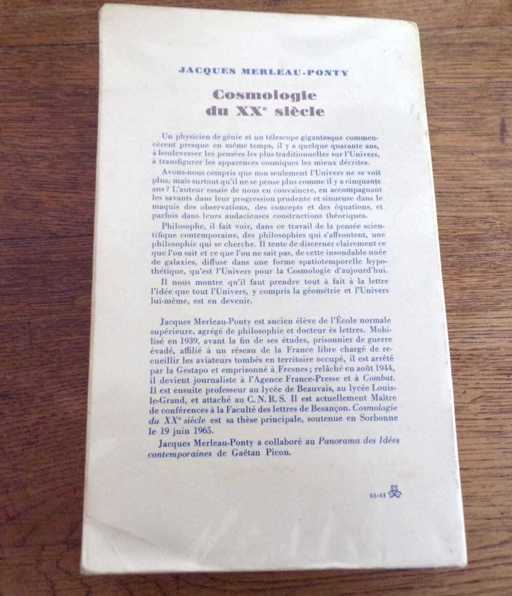 Cosmologie du Xx&egrave;me si&egrave;cle Jacques Merleau-Ponty &eacute;ditions Livres et BD