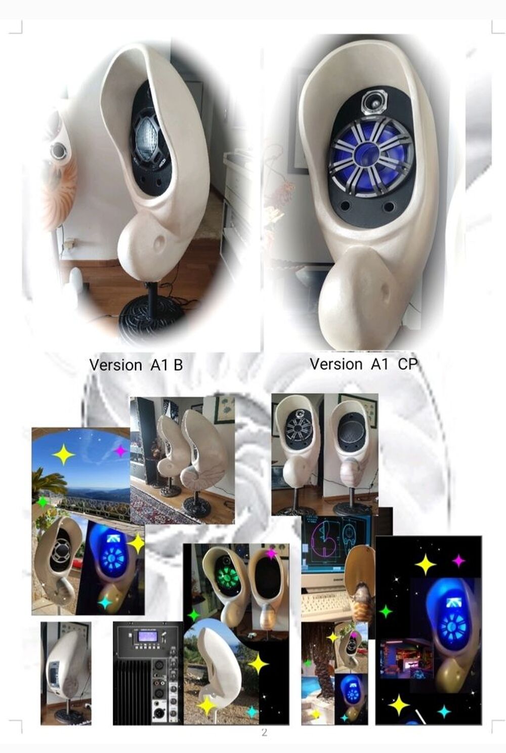 Enceinte artistique amplifi&eacute;e 600 w 
Sculpture sonore Audio et hifi