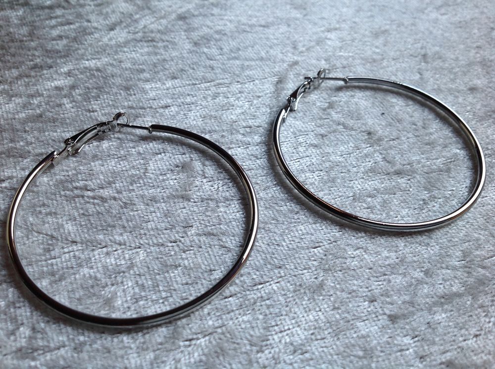 BOUCLES OREILLES ARGENT&Eacute;ES CR&Eacute;OLE DIAM&Egrave;TRE 5,3 cm Envoi Poss Bijoux et montres