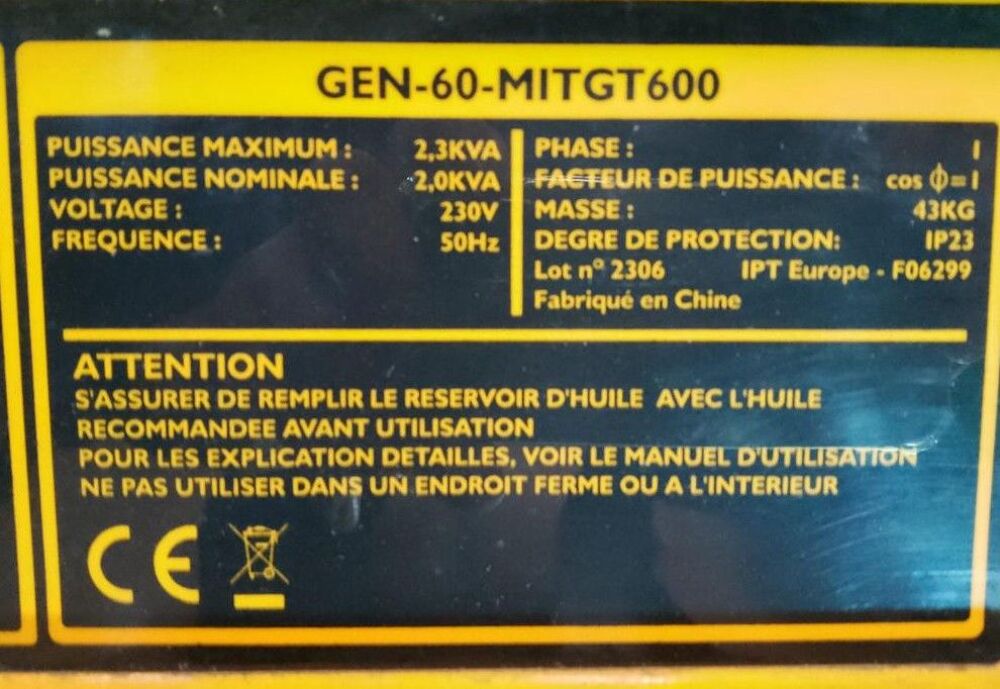 Groupe &eacute;lectrog&egrave;ne Bricolage