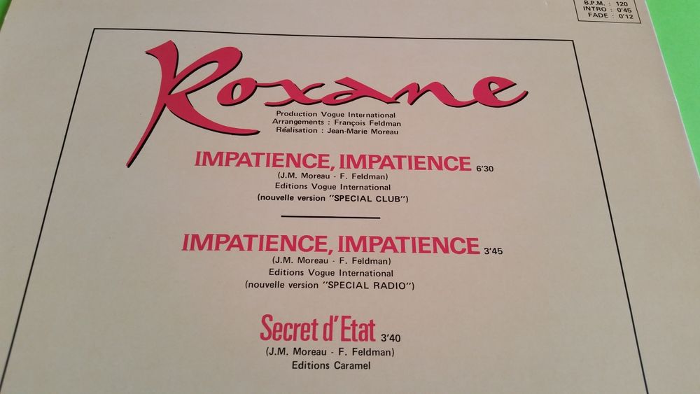 ROXANE CD et vinyles