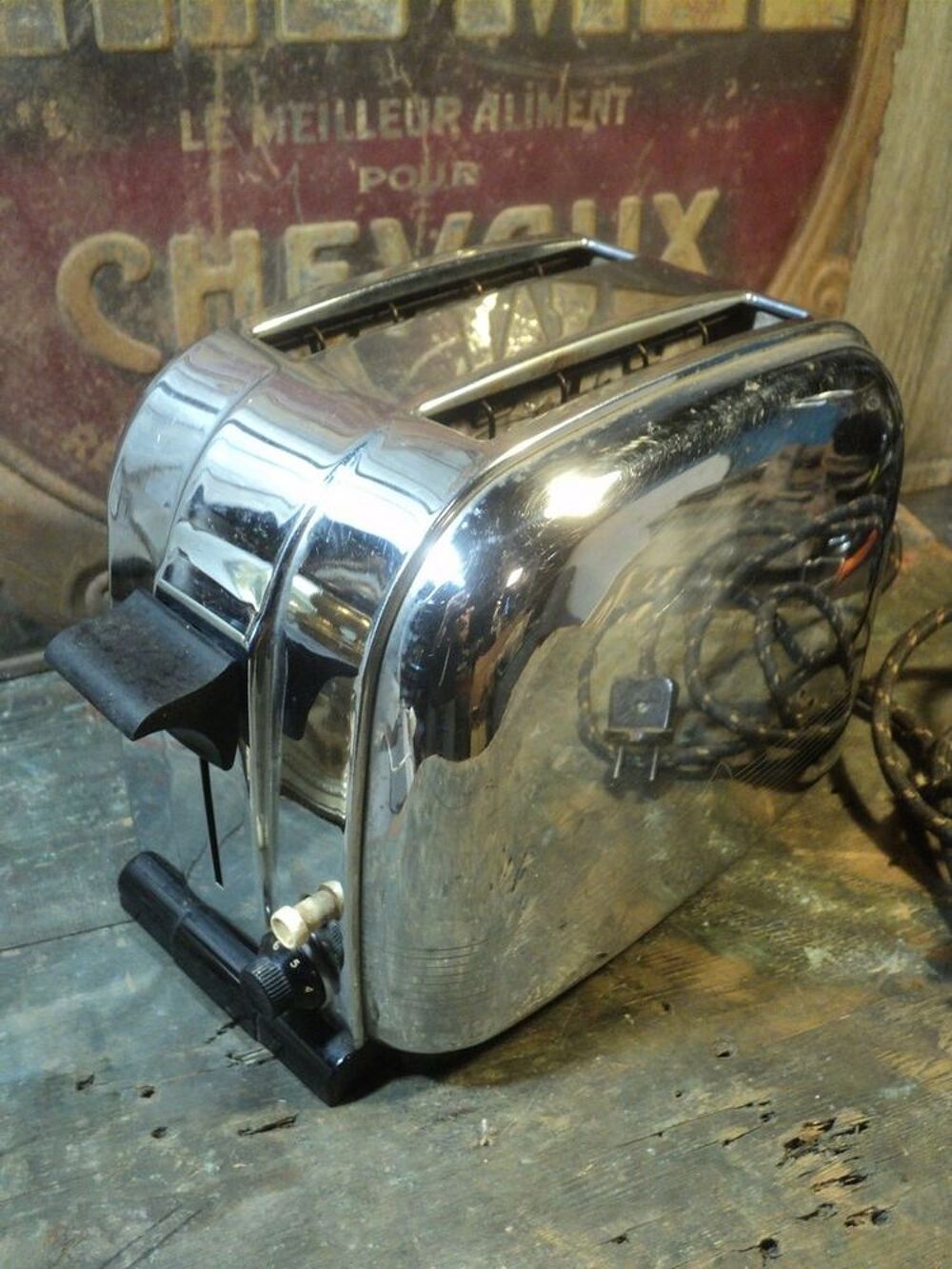 Ancien Grille Pain Toaster Chrome Vintage 1950 Cuisine