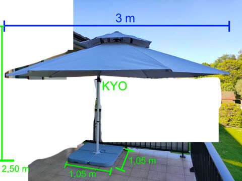 OUTSUNNY Lot Parasol déporté rond gris 3mx2,5m avec 4 Dalles Foncine-le-Haut (39)