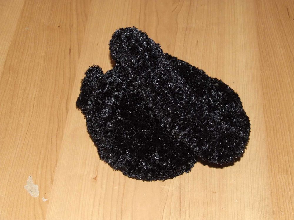 Bonnet en laine, T. 4&nbsp;ans, imitation fourrure noire, TBE Vêtements enfants
