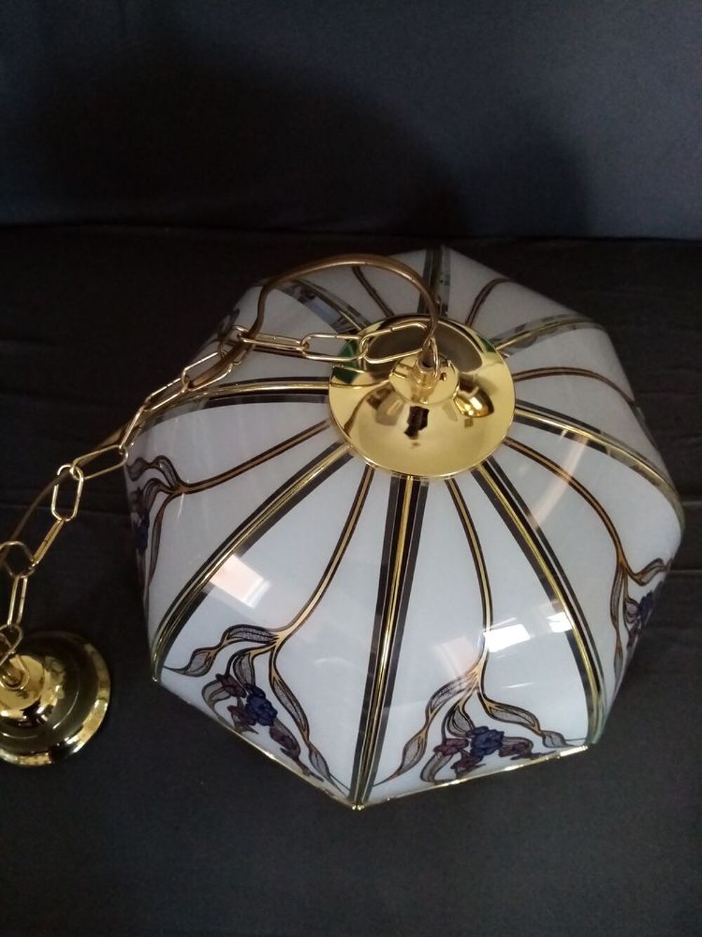 lustre en verre blanc Décoration