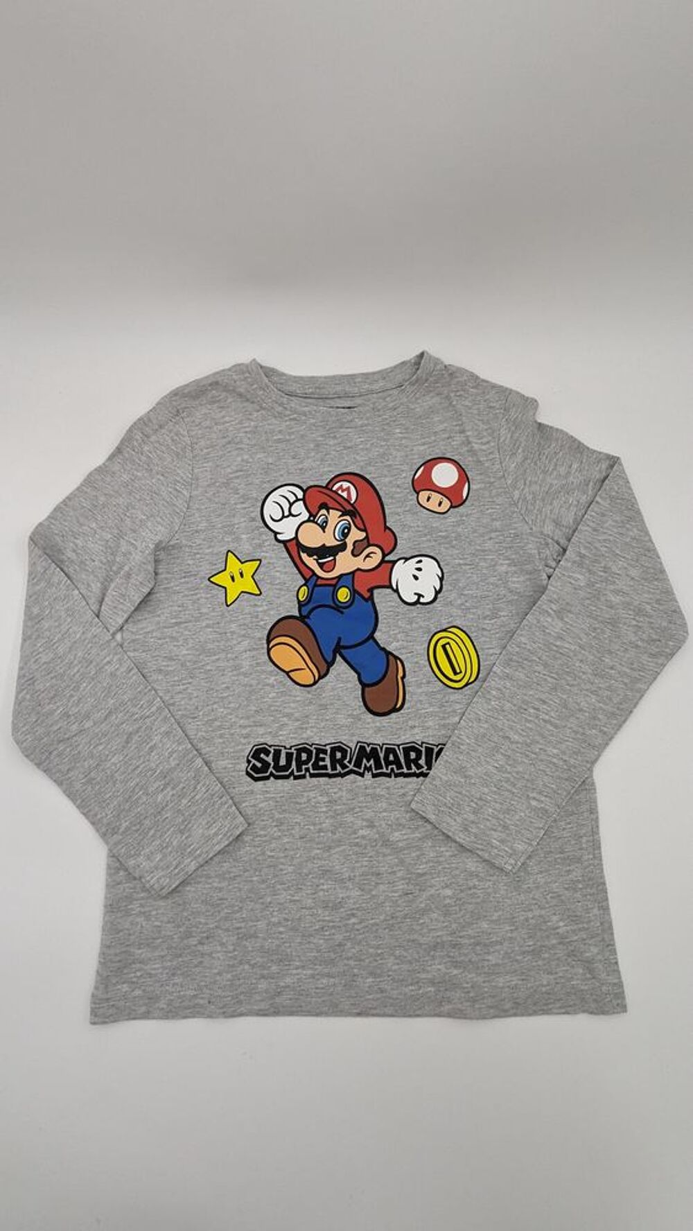 T-Shirt gris manches longues Super Mario Vtements enfants