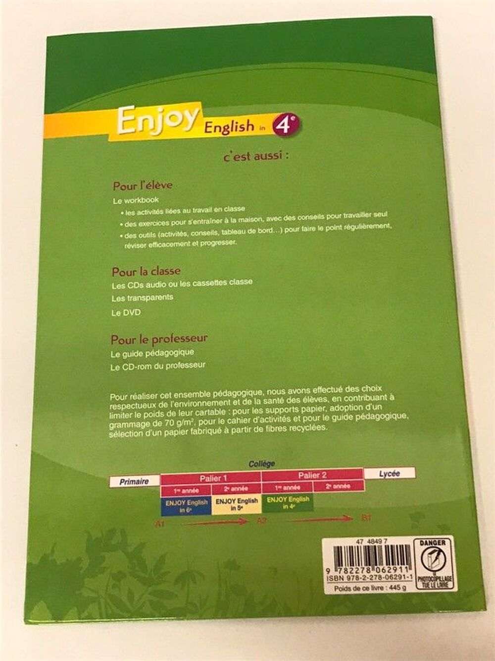 Livre d'anglais Enjoy English 4&egrave;me Livres et BD