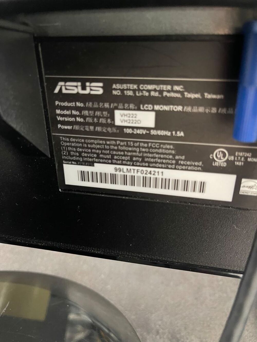 &Eacute;cran Asus Matériel informatique