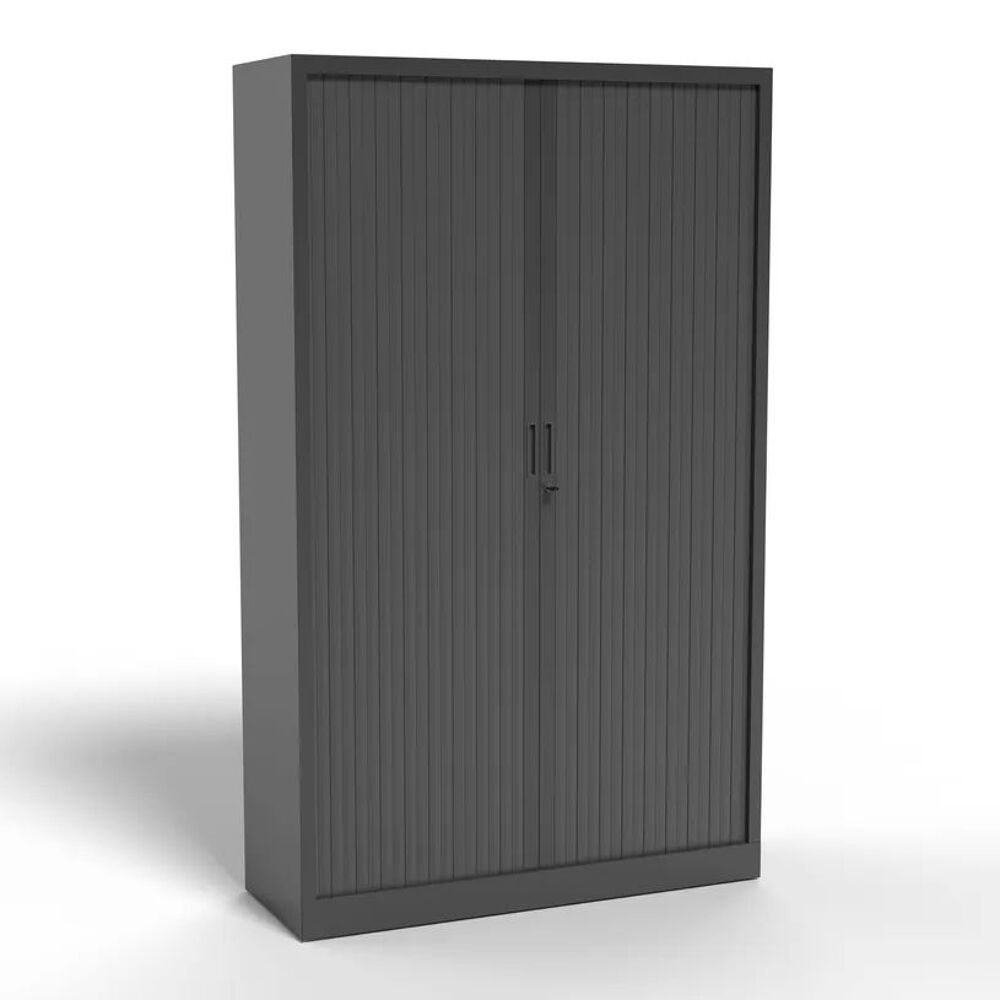 Armoire haute &agrave; rideaux en acier- L120 x H198 x P43 cm Meubles