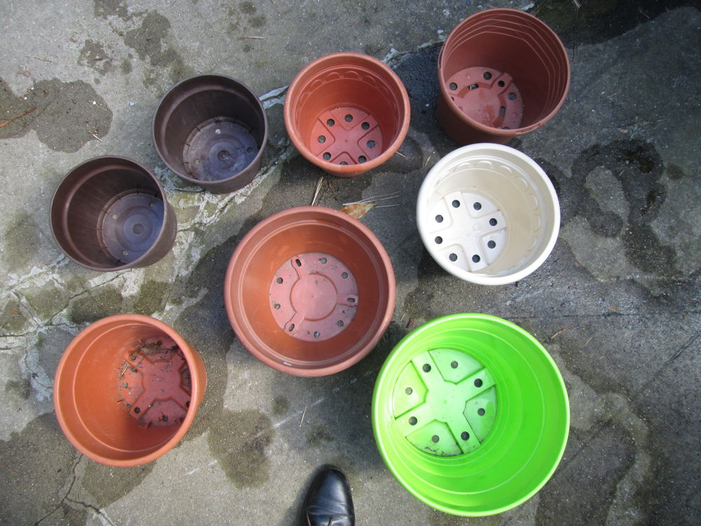 Pots de jardinage ronds hauts Jardin