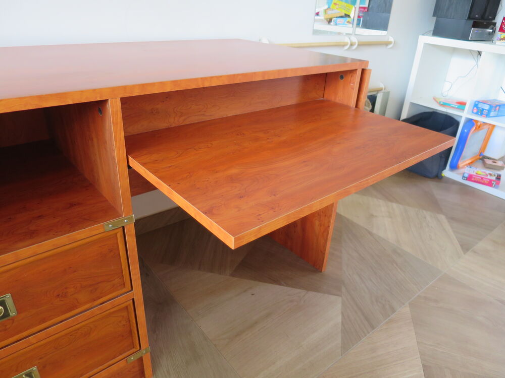 Bureau Gautier-large plateau &agrave; rabats-2 tiroirs Meubles