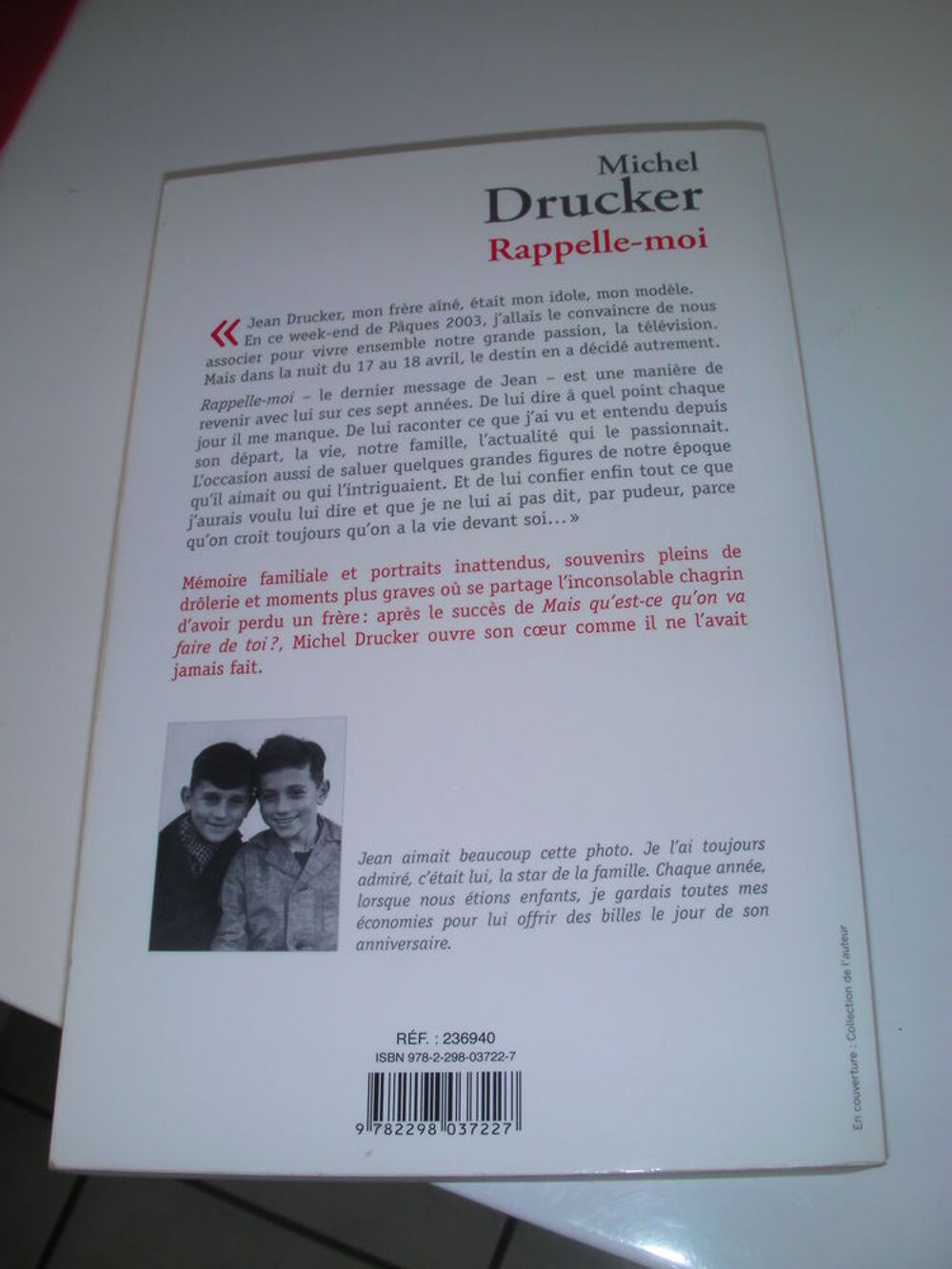 LIVRE Michel DRUCKER &quot;RAPPELLE-MOI&quot; Livres et BD