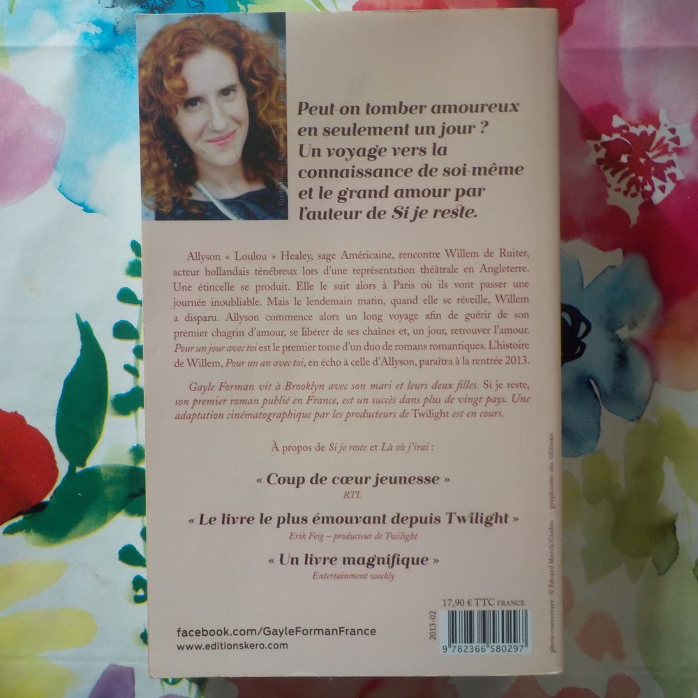 POUR UN JOUR AVEC TOI de Gayle FORMAN Ed. K&eacute;ro Livres et BD