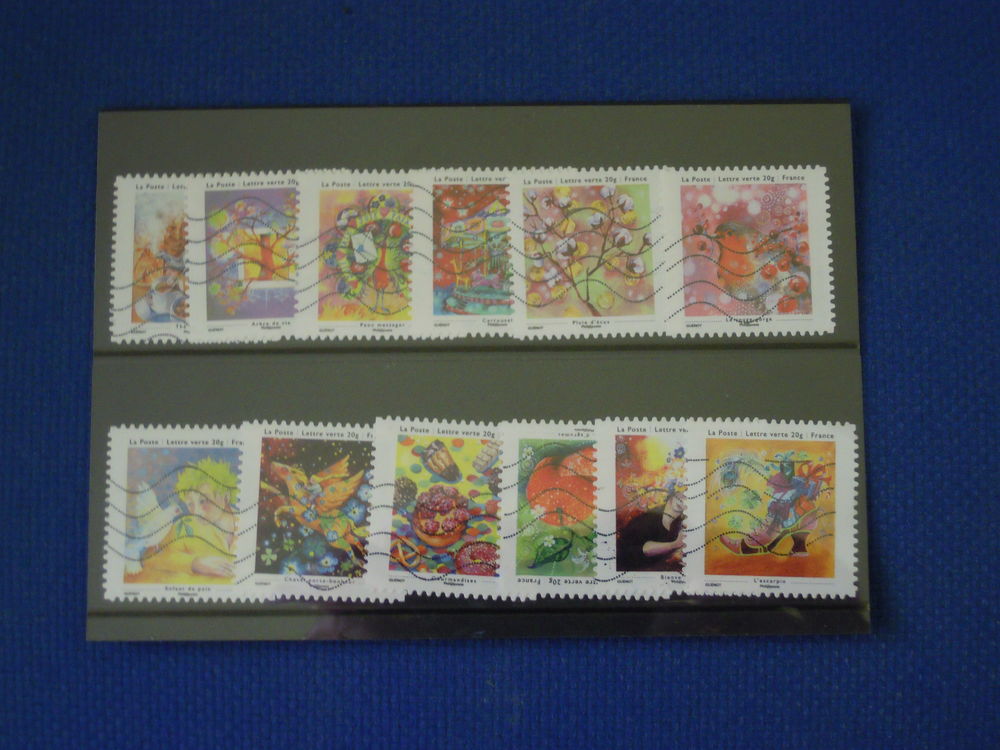 LOT 22-23-24 TIMBRES FRANCE OBLITERES AUTO ADH&Eacute;SIFS 