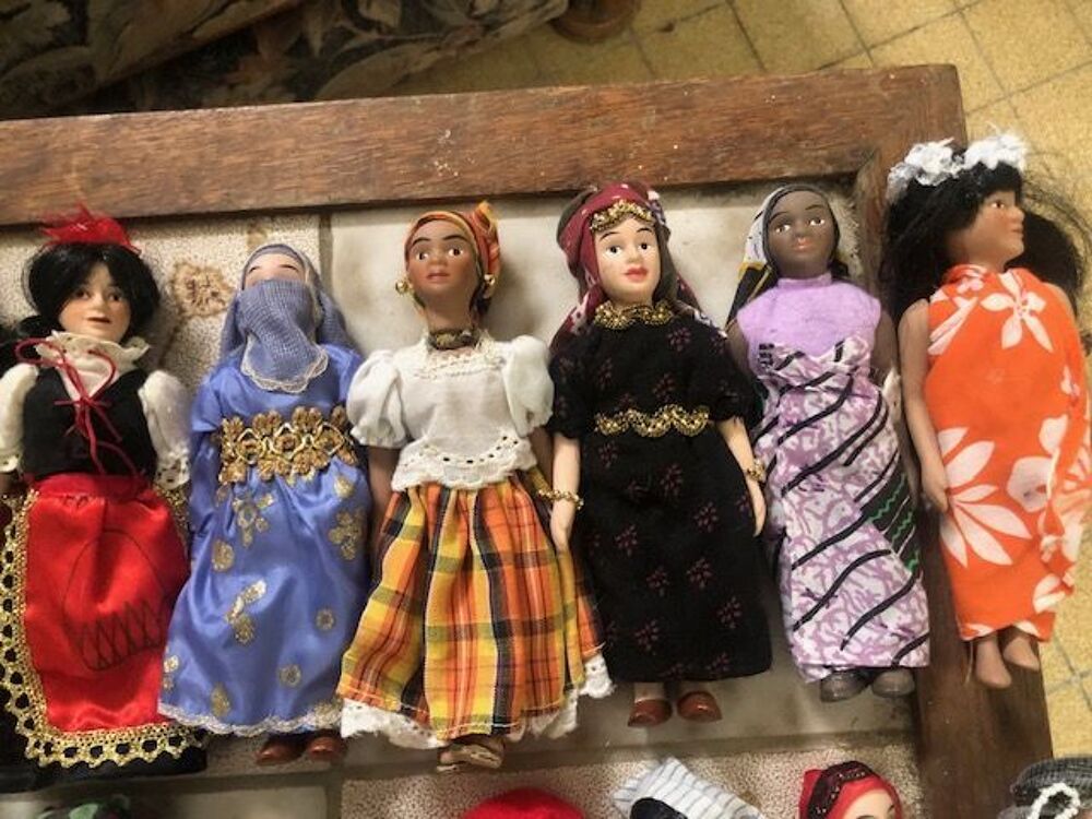 Poup&eacute;es c&eacute;ramique articul&eacute;es de 17 cm vintage 