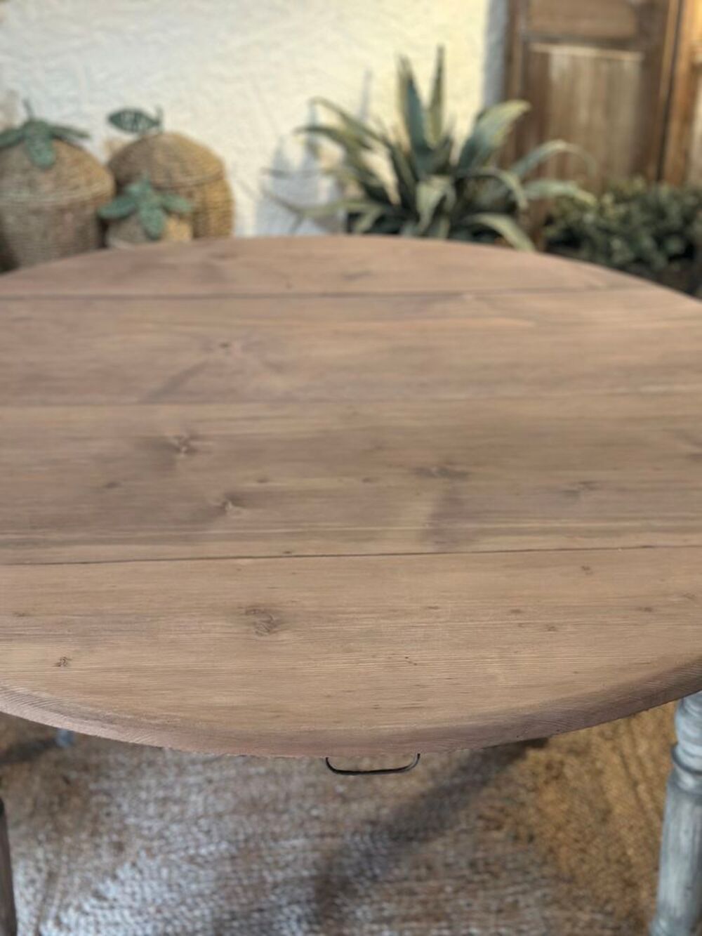 SUPERBE TABLE ANCIENNE RABATTABLE EN BOIS ET PATINE Meubles