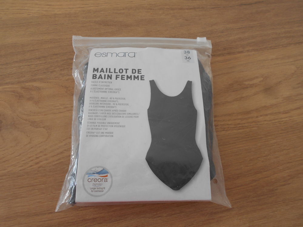 Maillot de bain femme noir Taille 38 ESMARA Vêtements