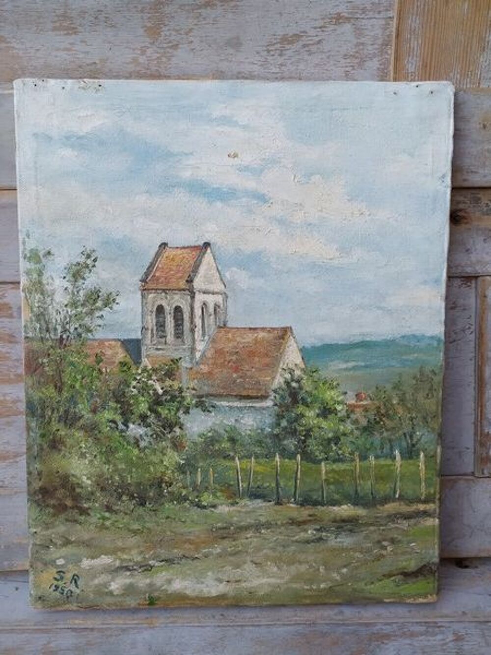 Tableau Ancien Paysage Vue de La Roche-Posay.
Décoration