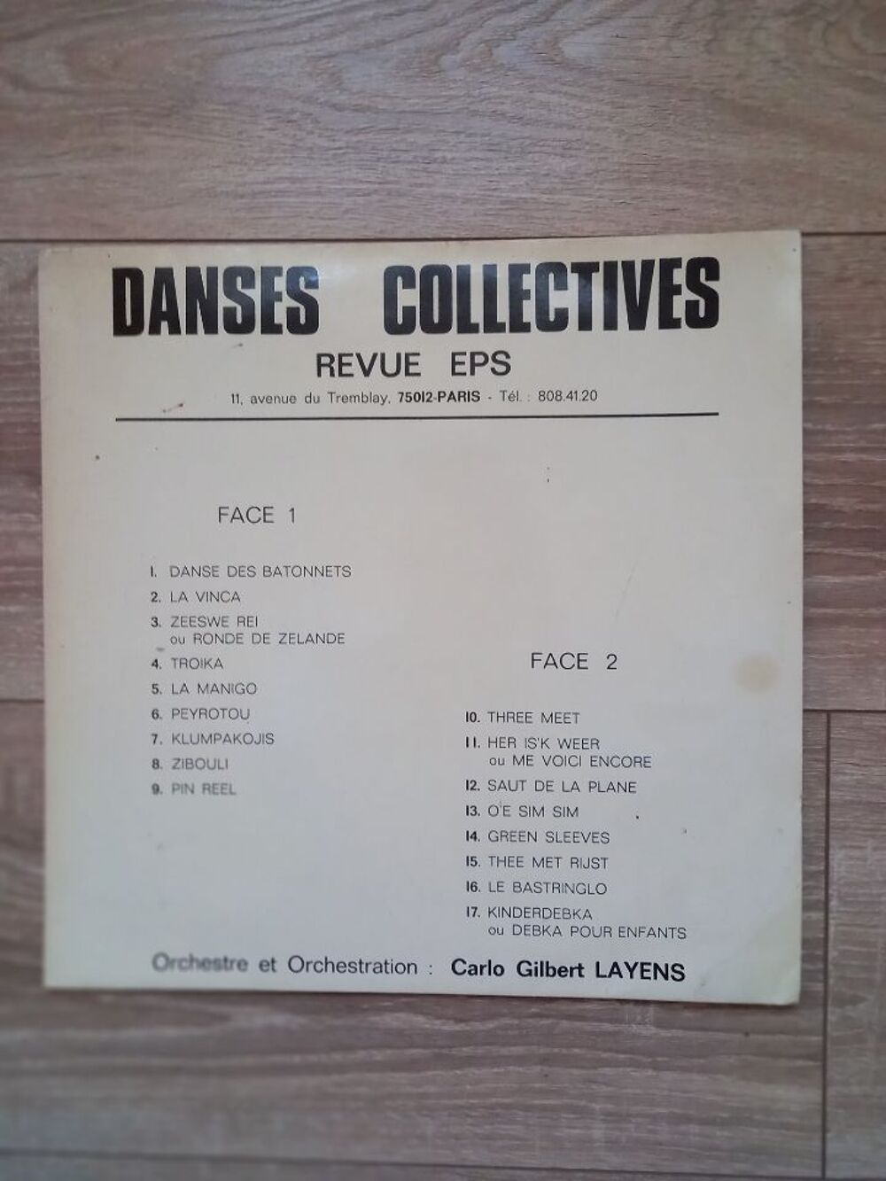 Vinyle 33T danses collectives revues EPS par Carlo Gilbert L CD et vinyles