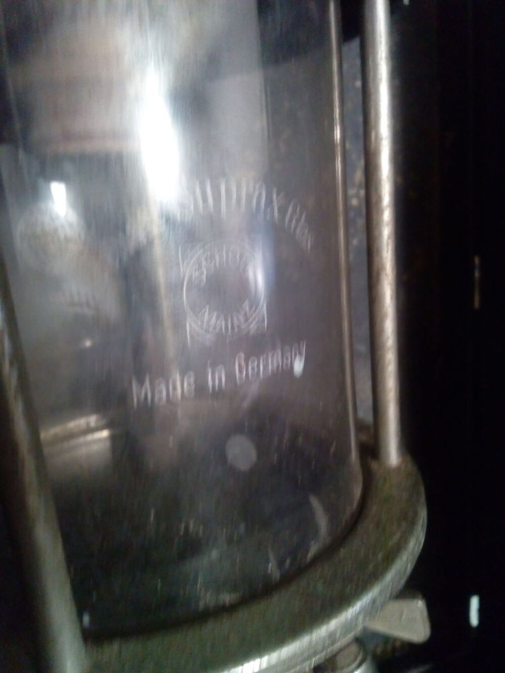 RARE : Lampe temp&ecirc;te m&eacute;tal chrom&eacute; OPTIMUS d'origine, compl&egrave;t 