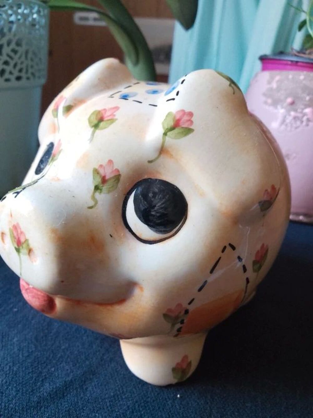 Lot de deux tirelire grenouille et cochon Décoration