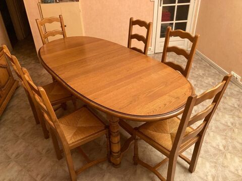Table ovale extensible en bois massif 350 Paris 19 (75)