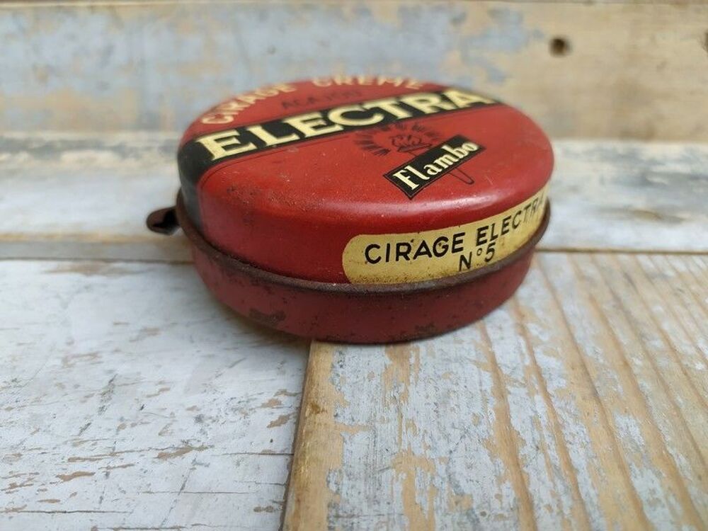 Ancienne Boite Publicitaire Cirage Electra Flambo N&deg;5
