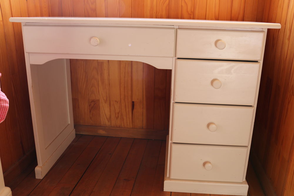 BUREAU PIN MASSIF BLANC Meubles