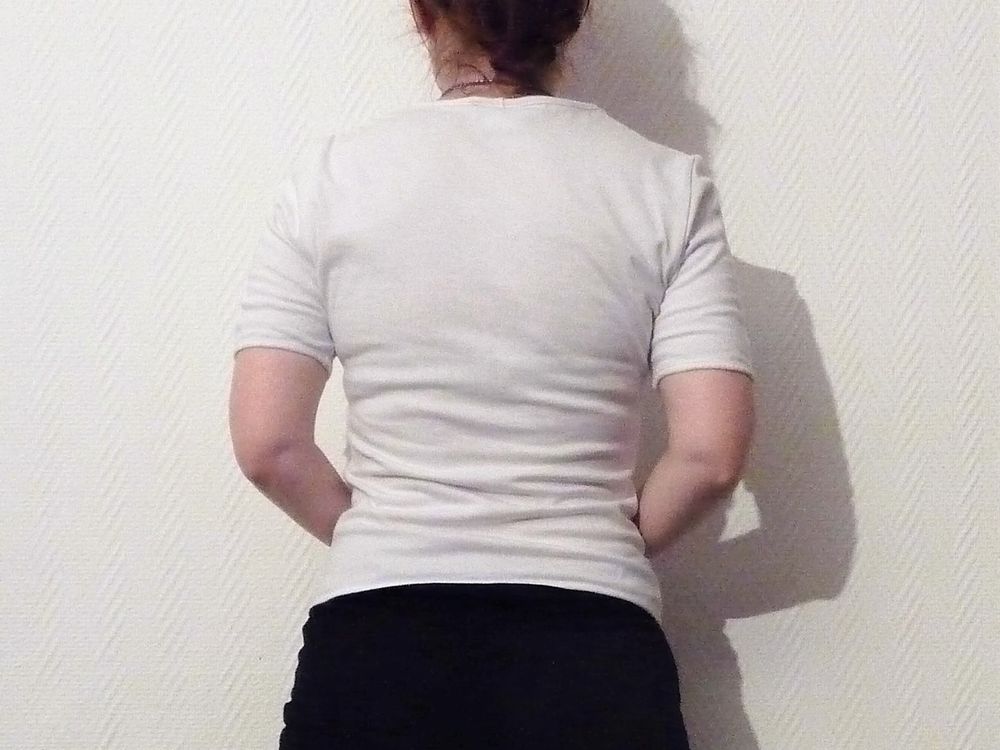 Tee Shirt/ Top100% Coton Blanc Manche Courte- Biche de B&egrave;re Vêtements