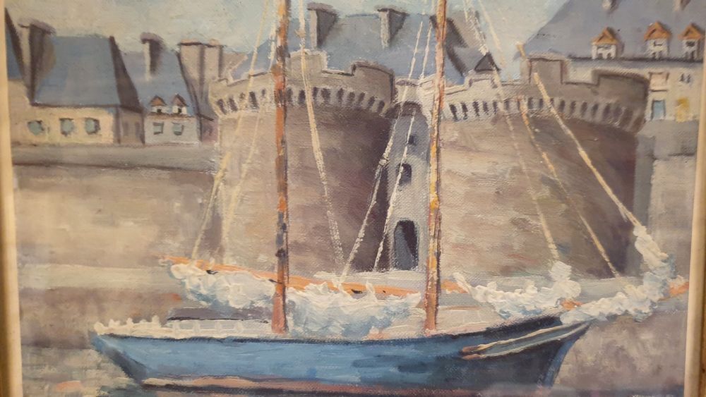 Peinture aquarelle Les remparts Saint Malo 