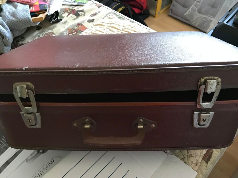 VALISES VINTAGE Unit&eacute; ou LOT MARRON Décoration